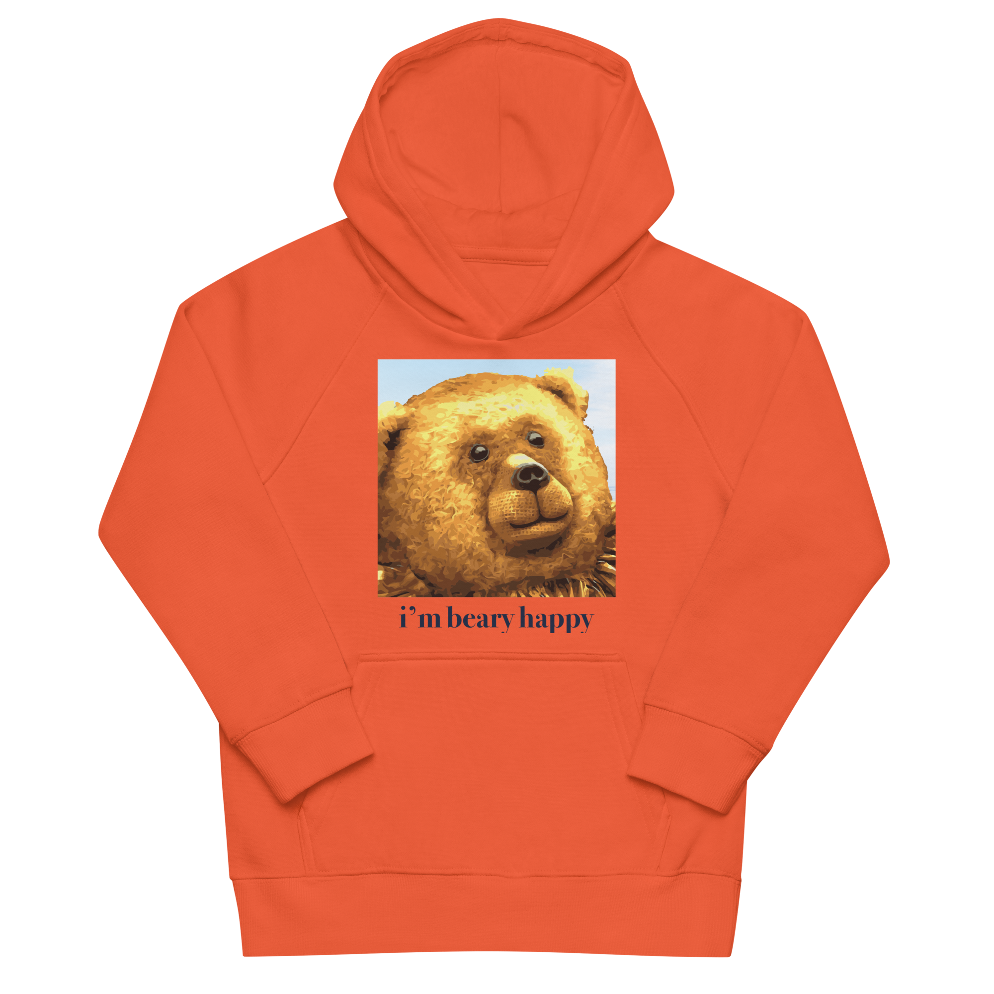 kids im beary happy hoodie (orange)