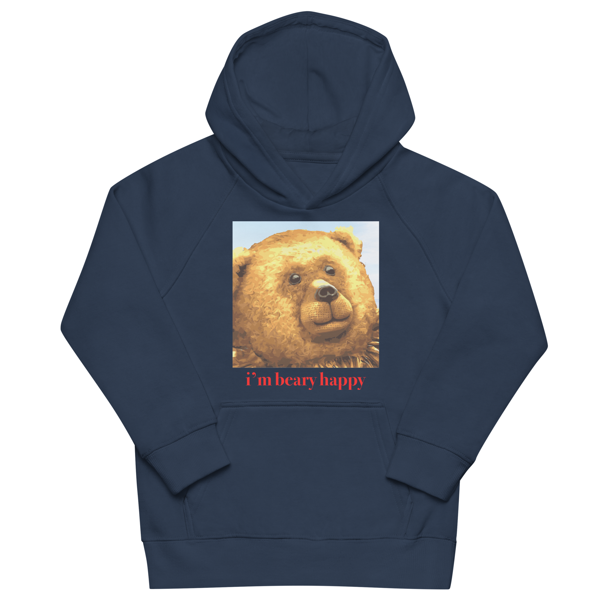 kids im beary happy hoodie (blue)