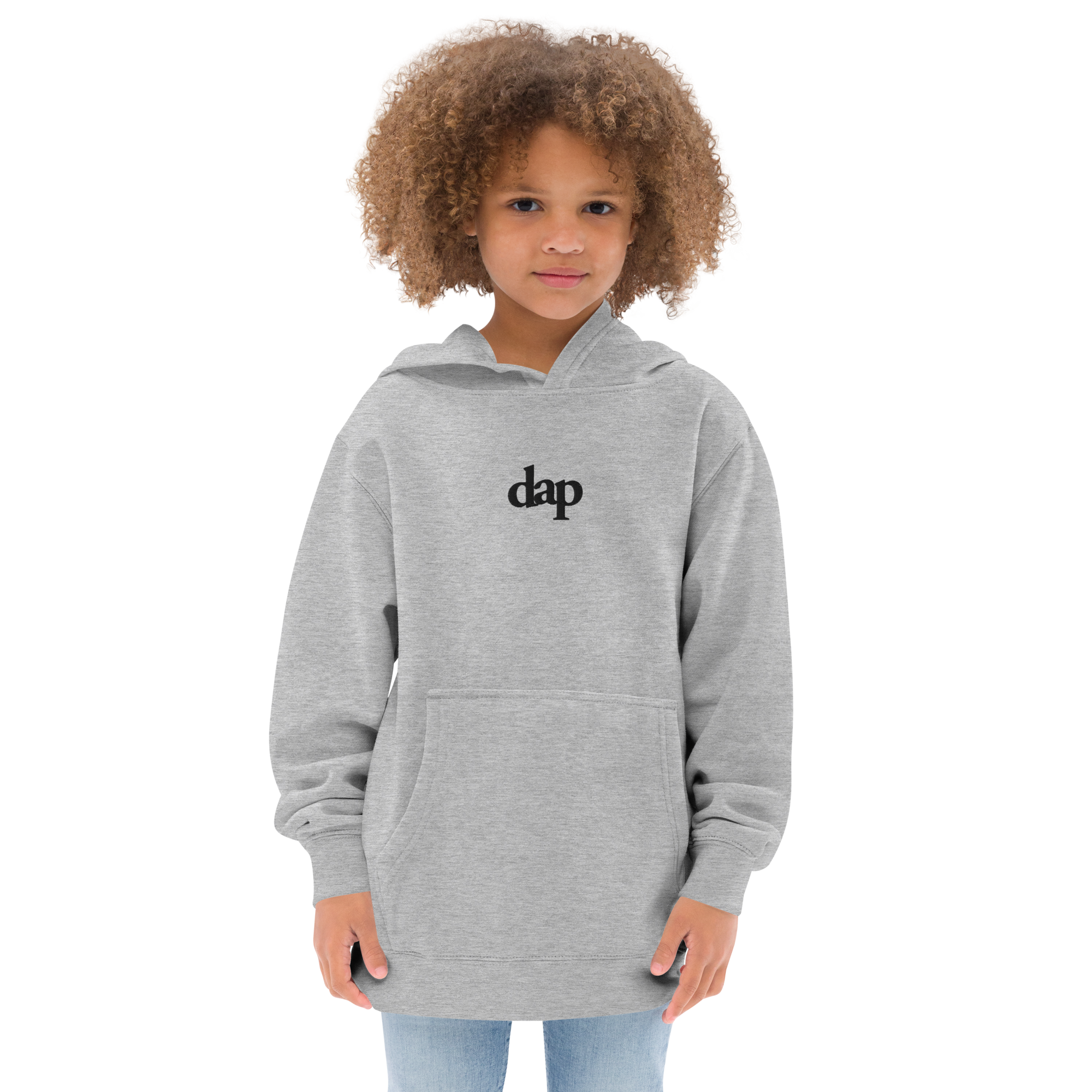 kids dap hoodie (grey + embroidery)
