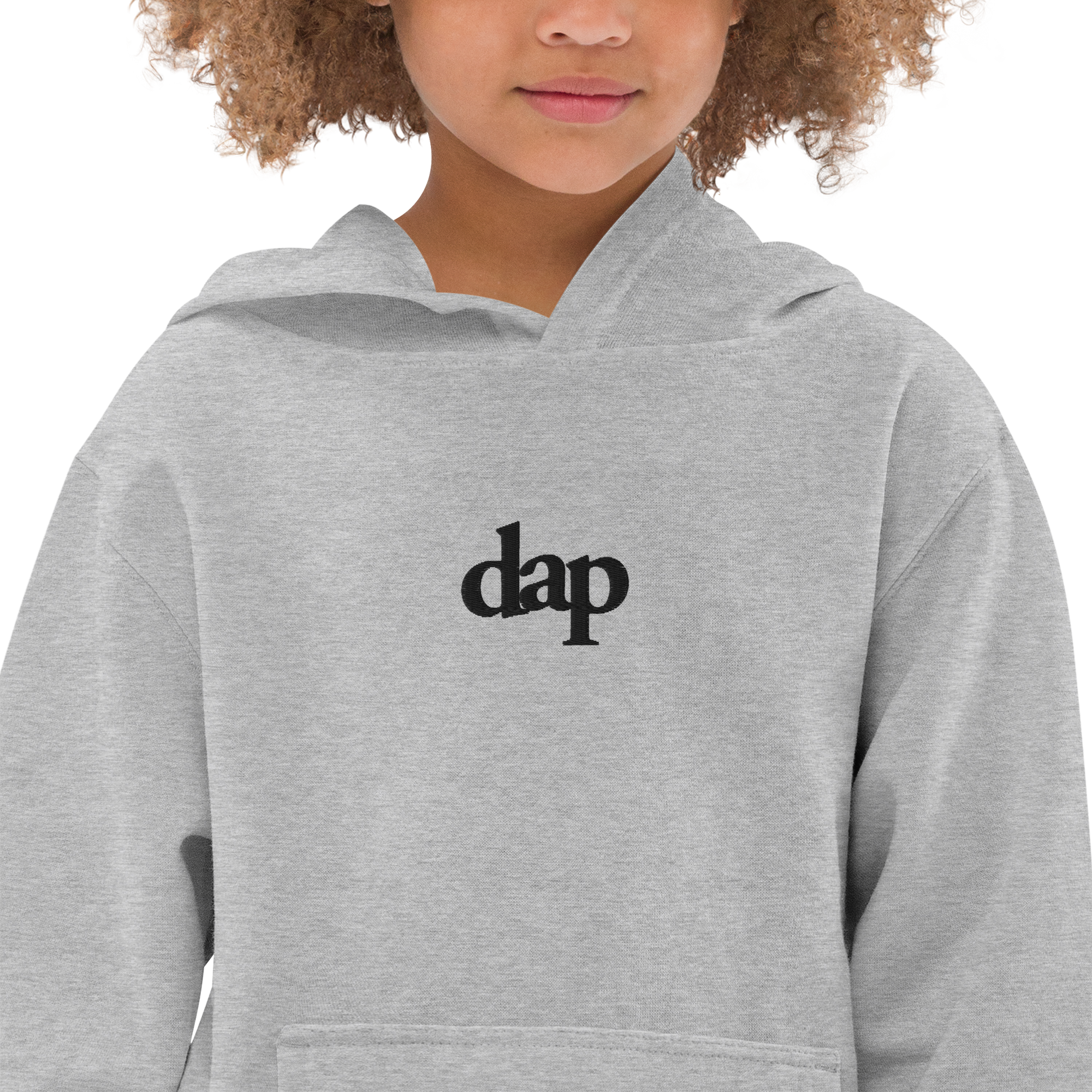 kids dap hoodie (grey + embroidery)