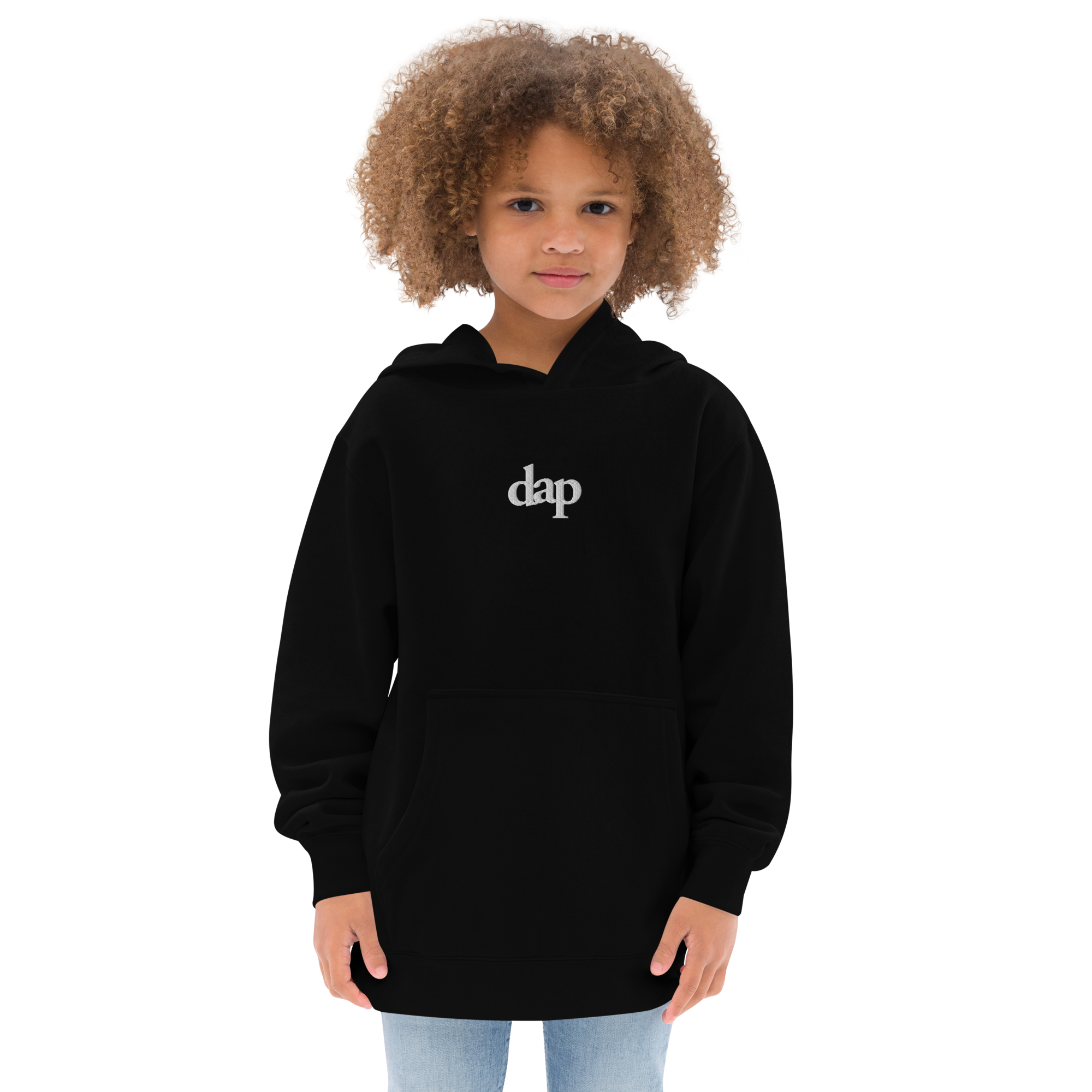 kids dap hoodie (black + embroidery)