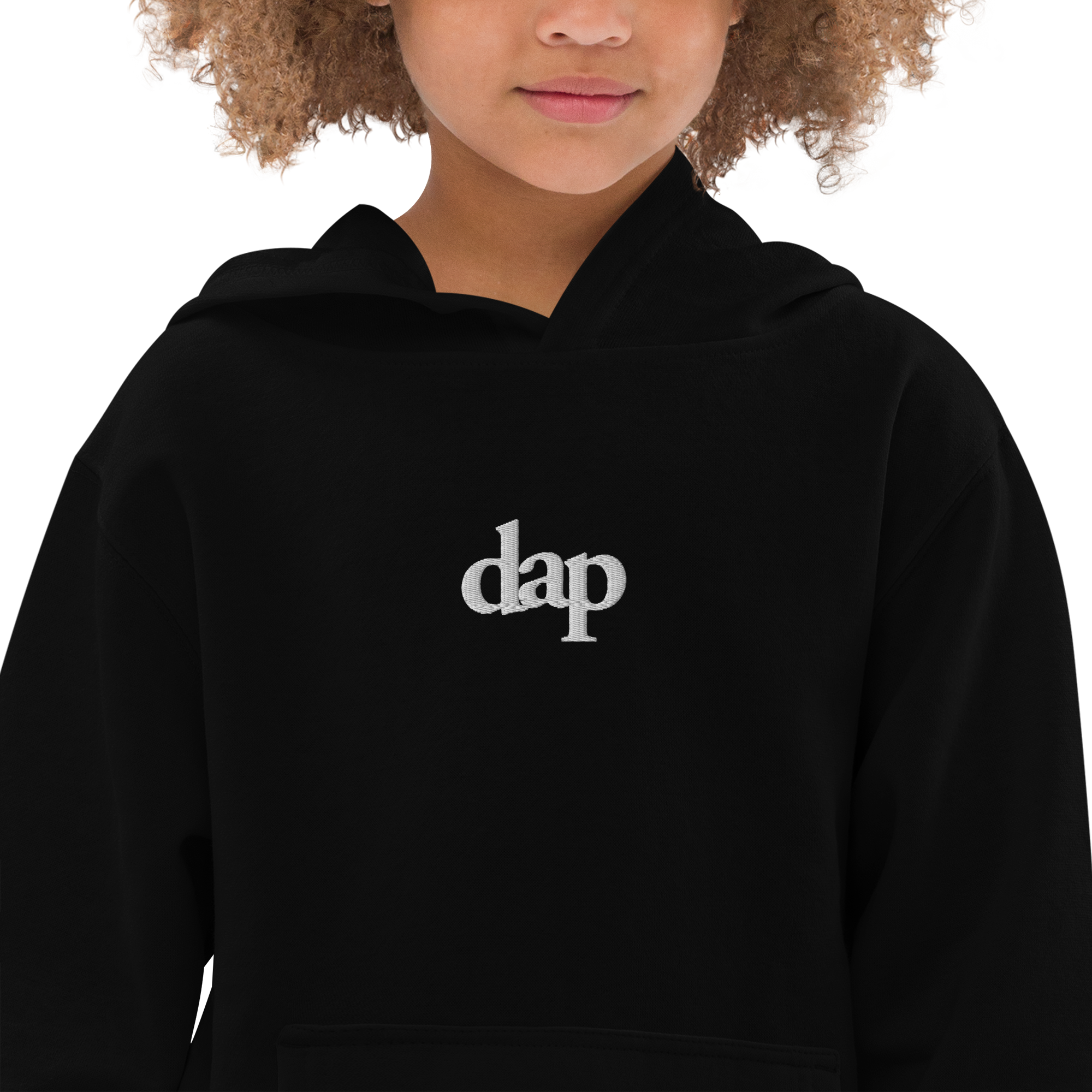 kids dap hoodie (black + embroidery)