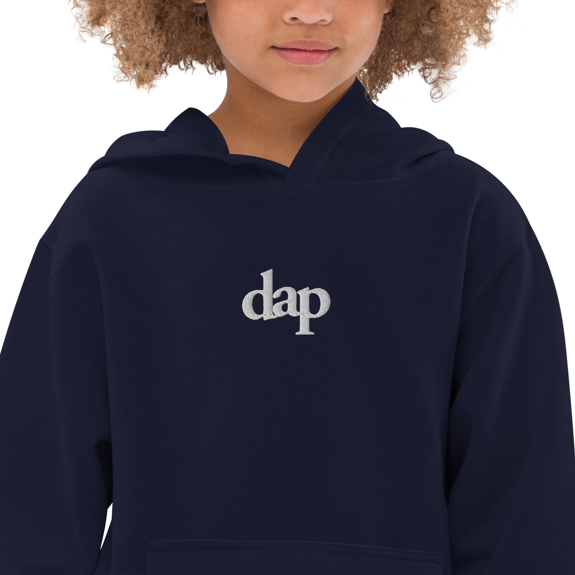 kids dap hoodie (navy + embroidery)