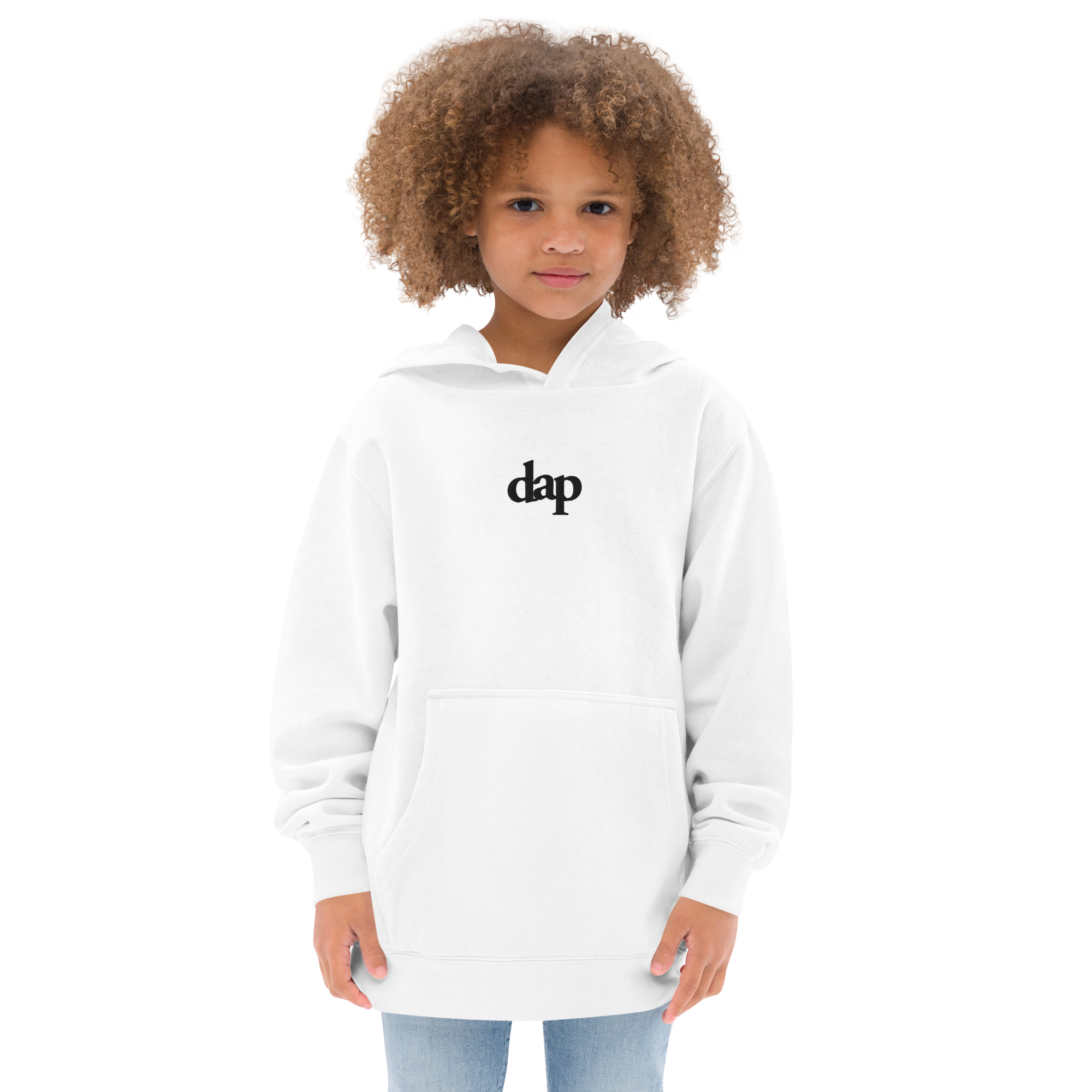 kids dap hoodie (white + embroidery)