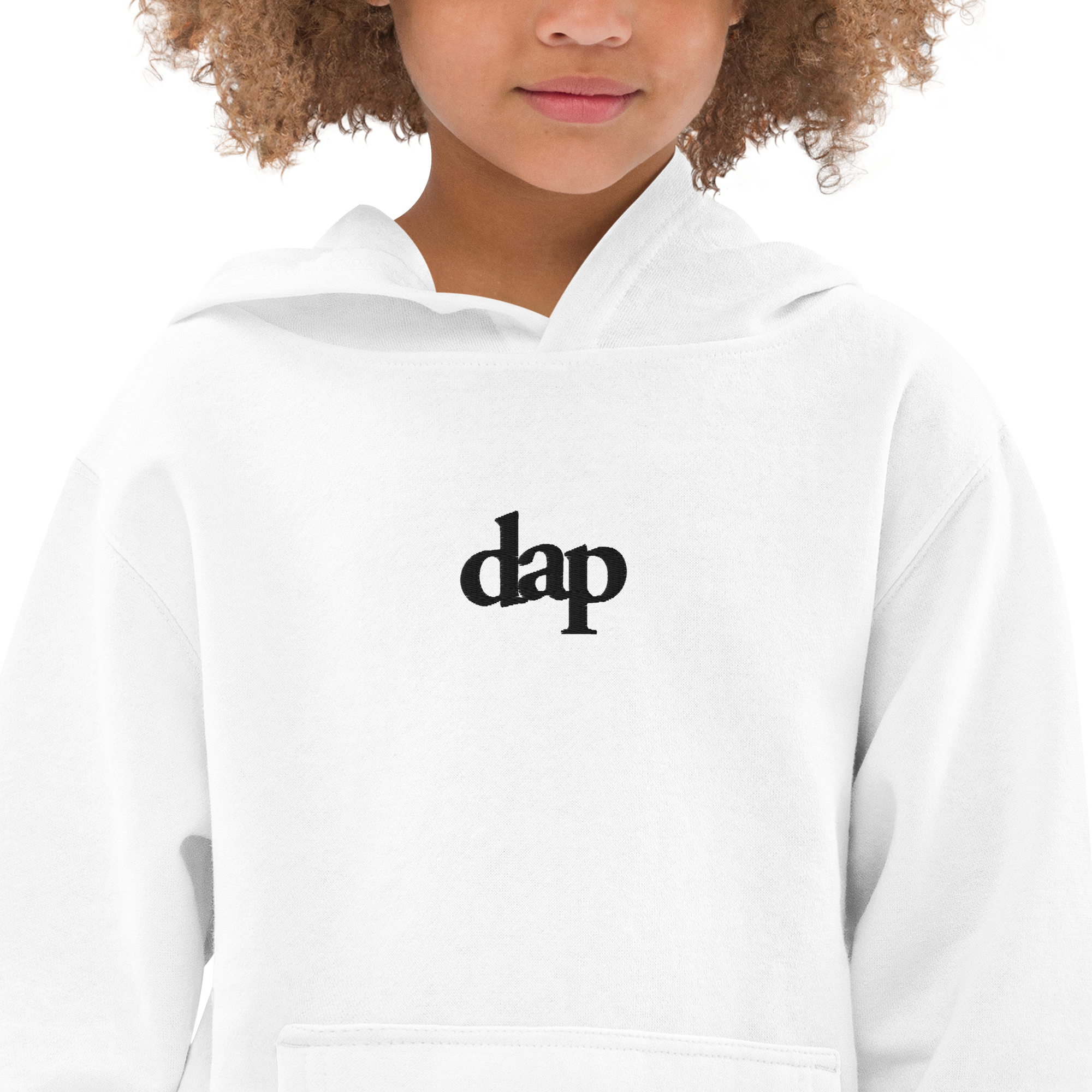 kids dap hoodie (white + embroidery)
