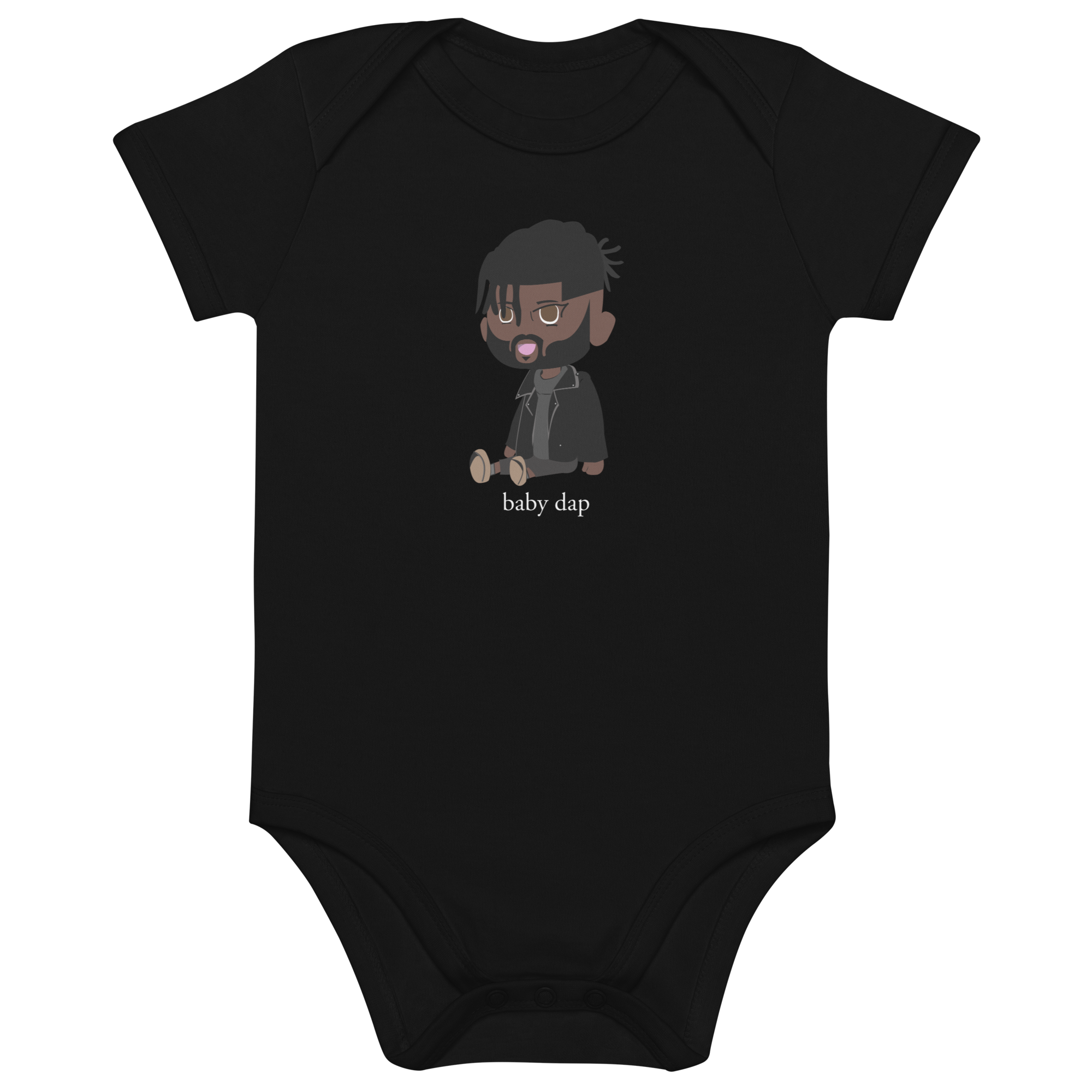 100% organic cotton baby dap babysuit (black)