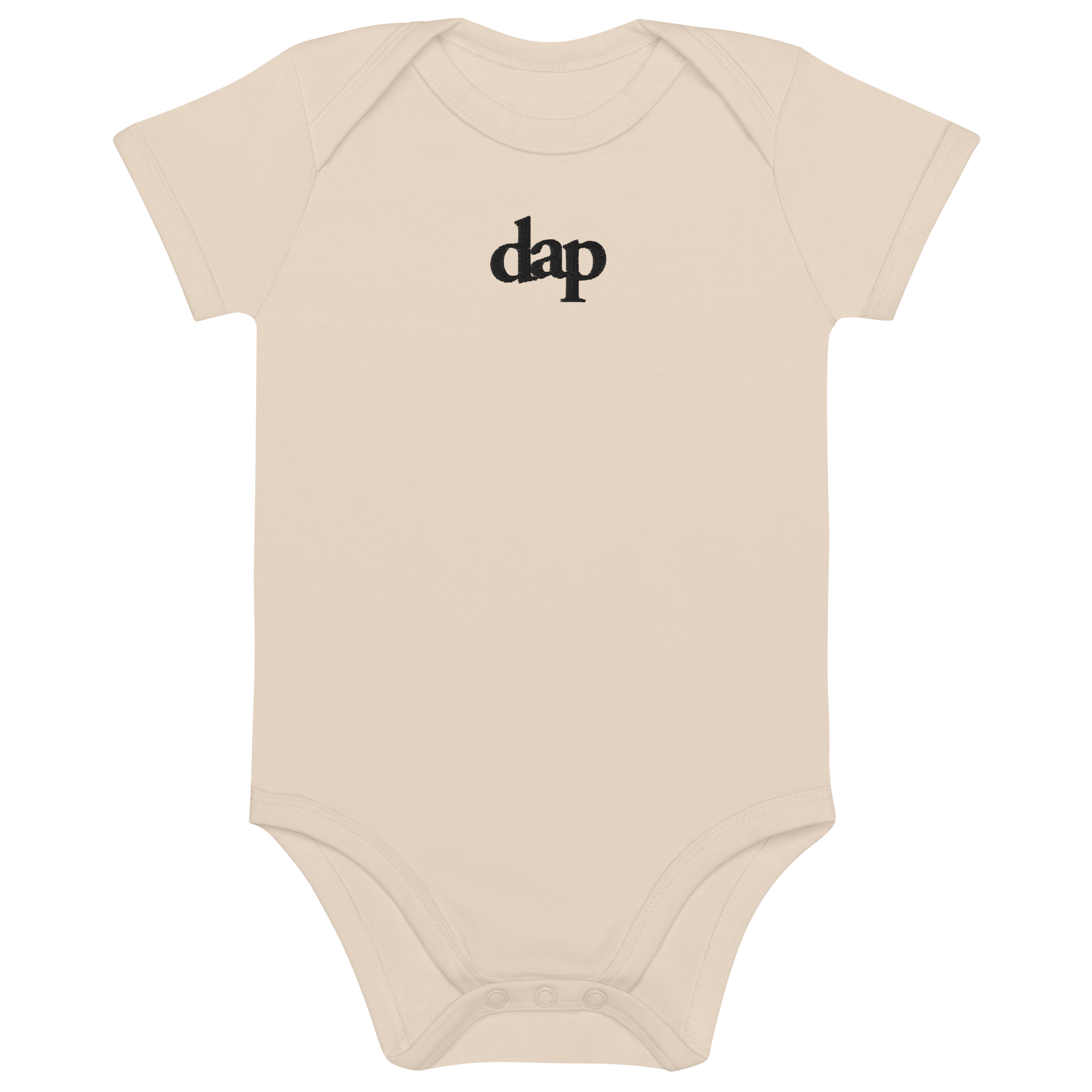 100% organic cotton dap babysuit (beige + embroidery)