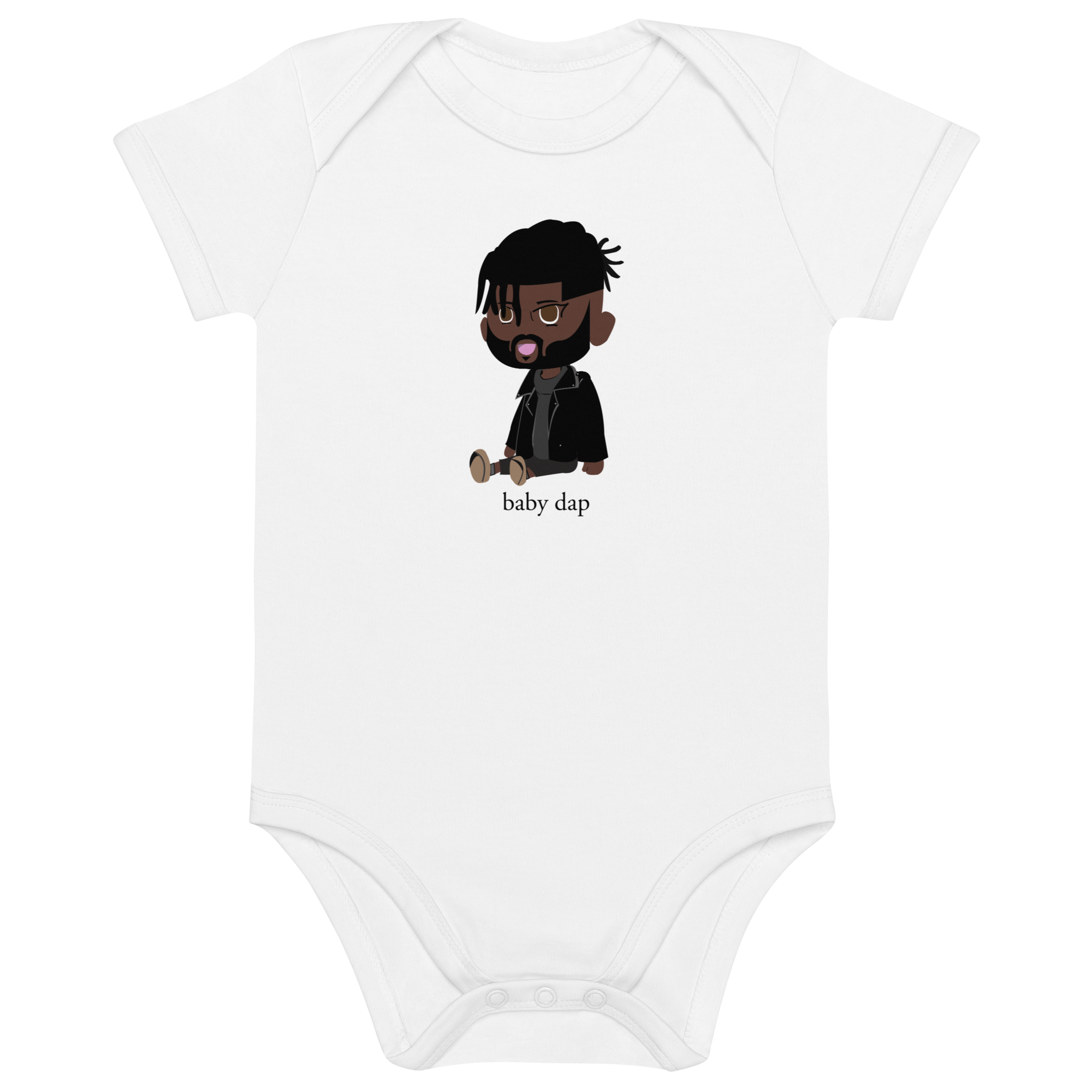 100% organic cotton baby dap babysuit (white)