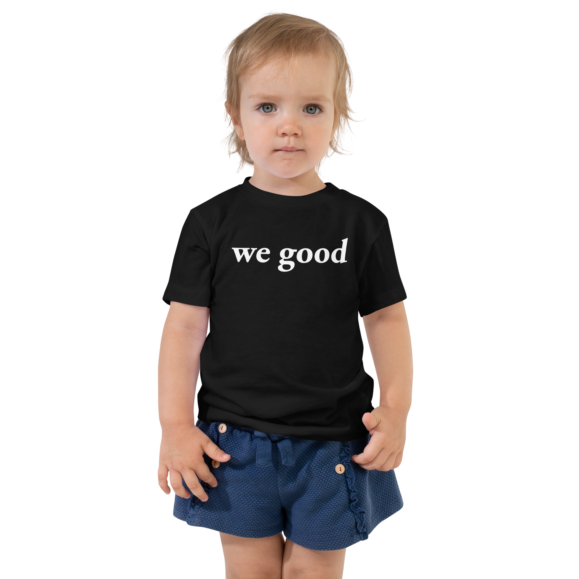 toddler we good short sleeve tee (black)