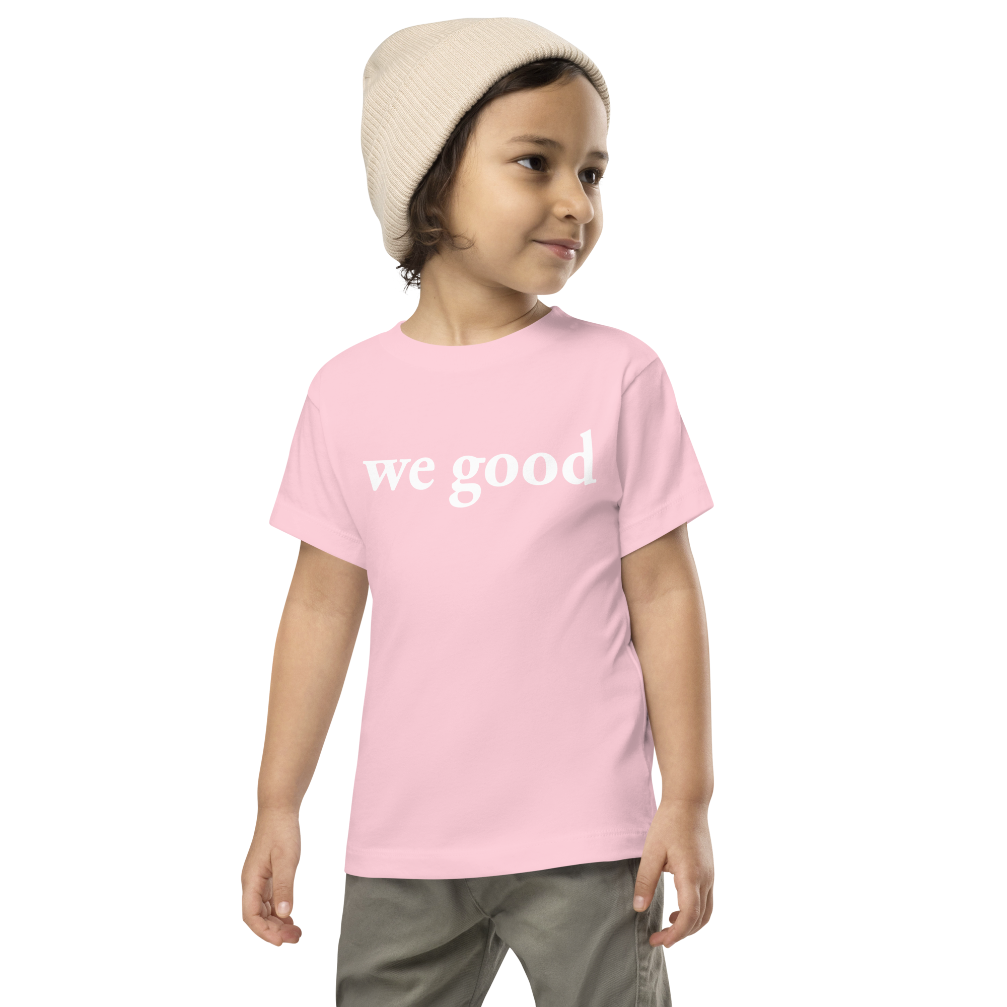 toddler we good short sleeve tee (pink)