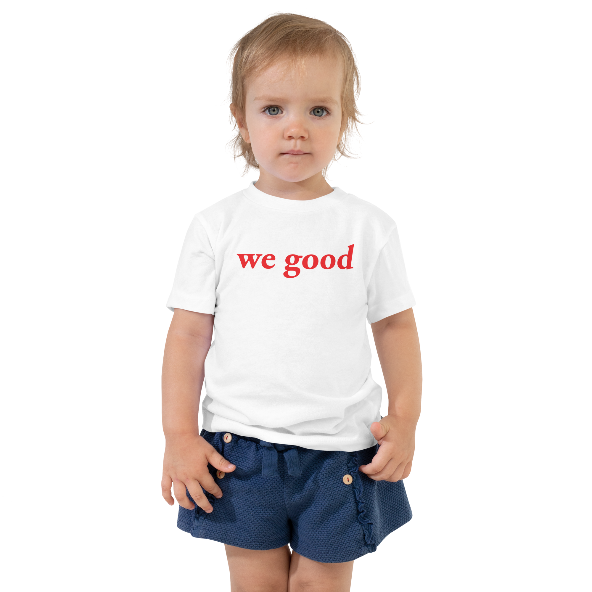 toddler we good short sleeve tee (white)