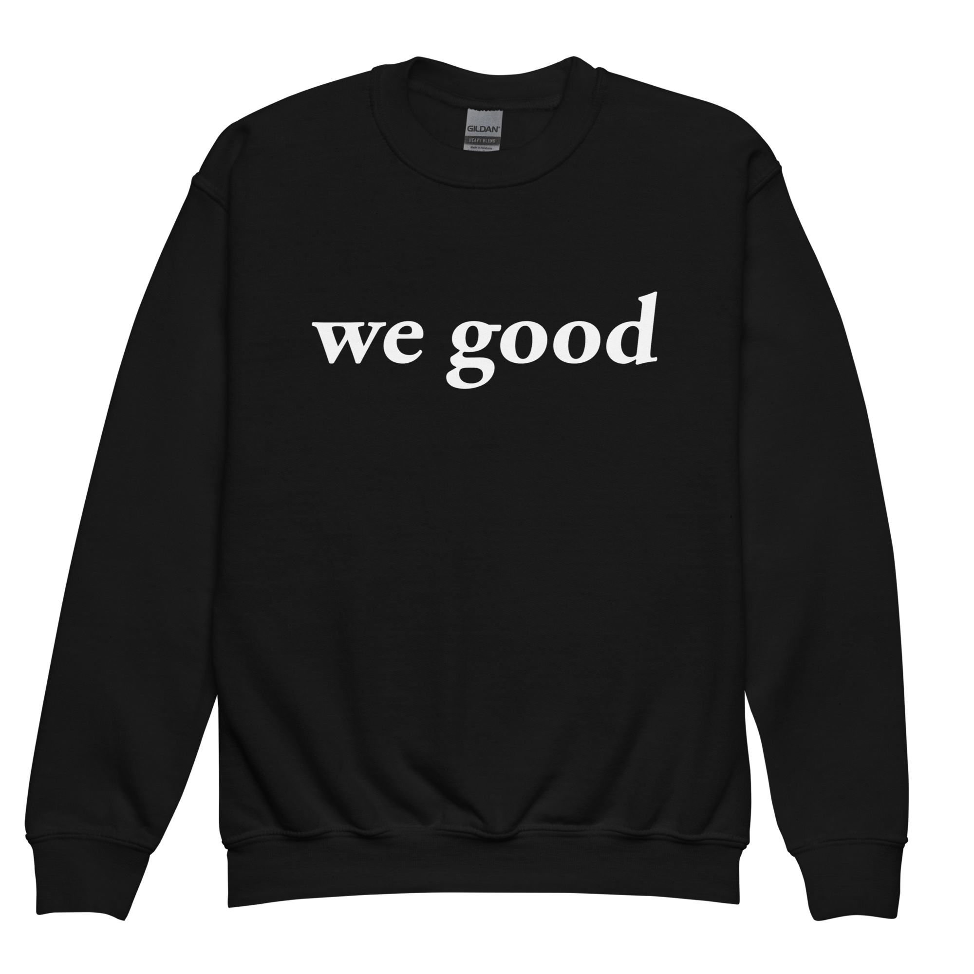 kids we good crewneck (black)