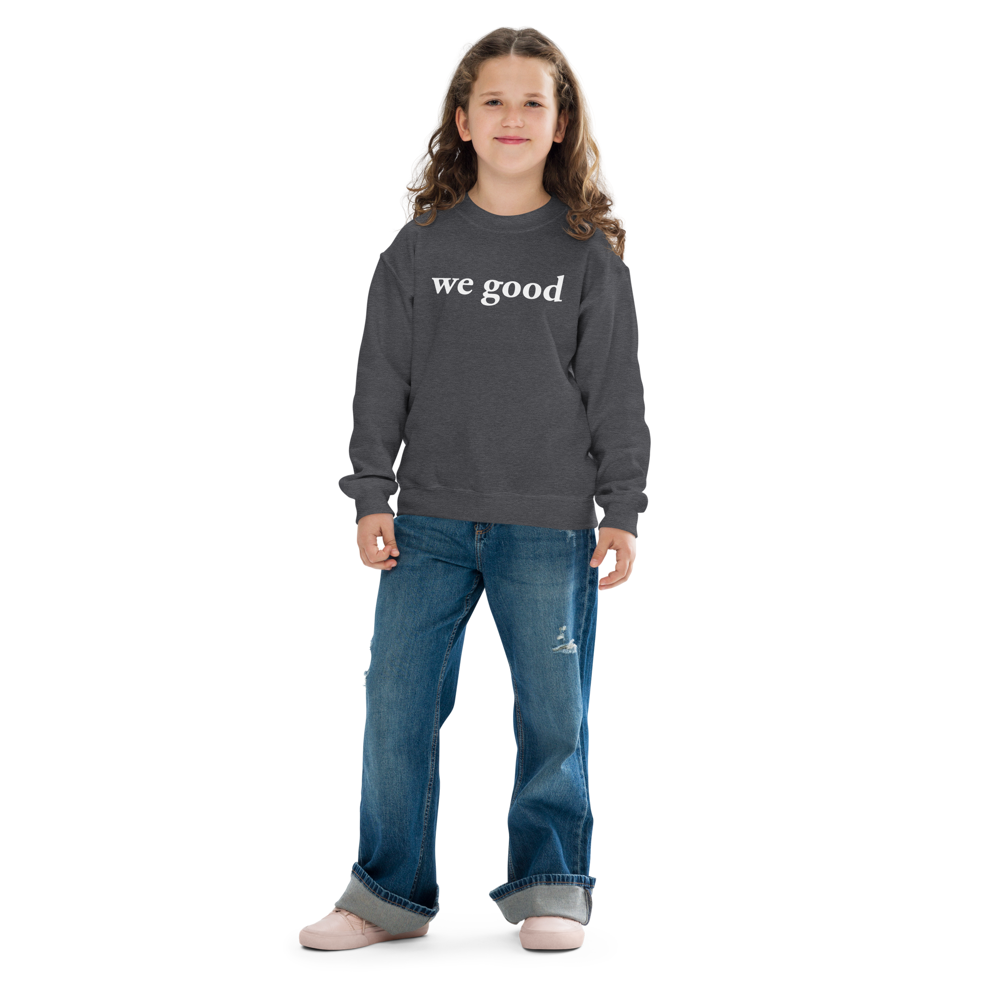 kids we good sweatshirt (dark gray)