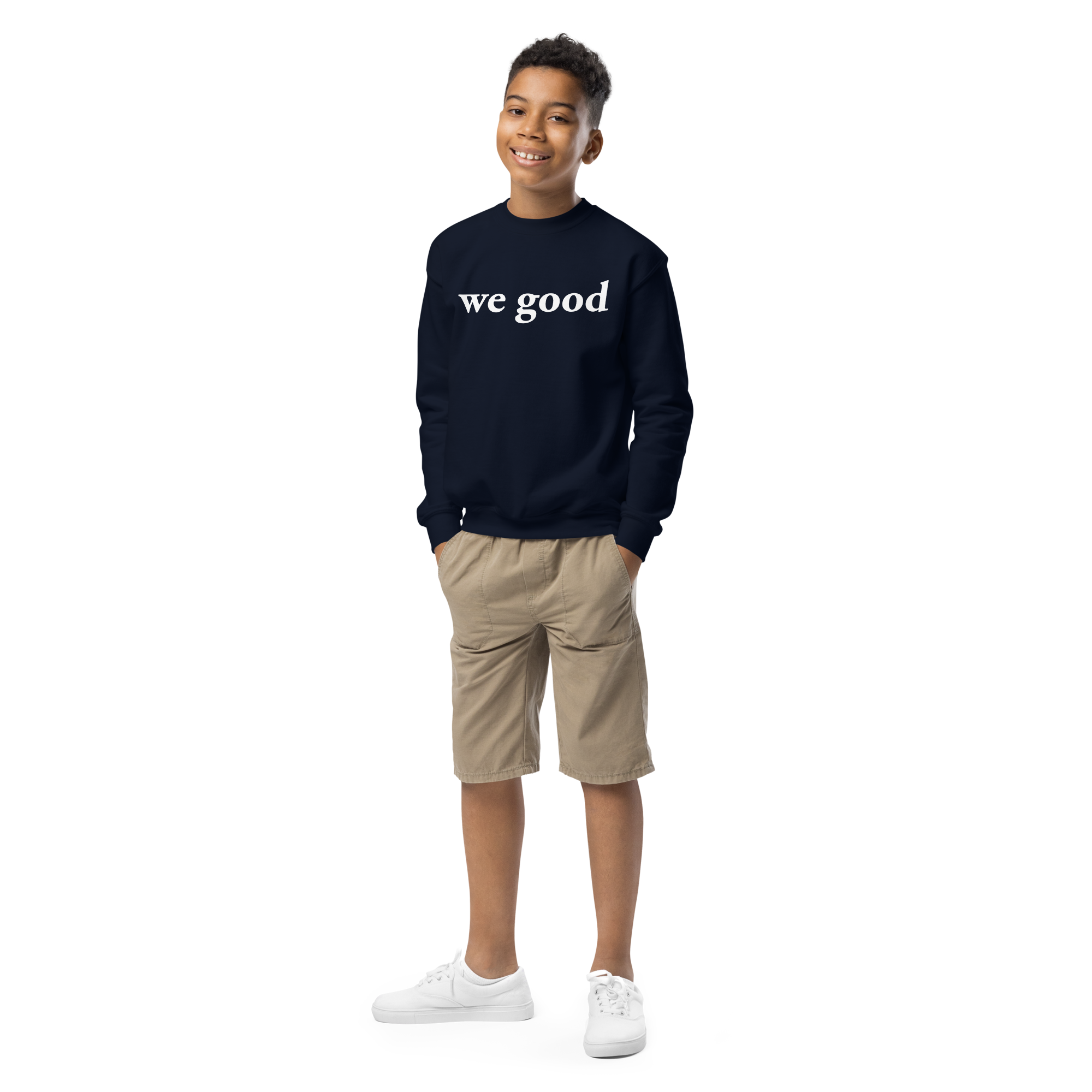 kids we good sweatshirt (navy)