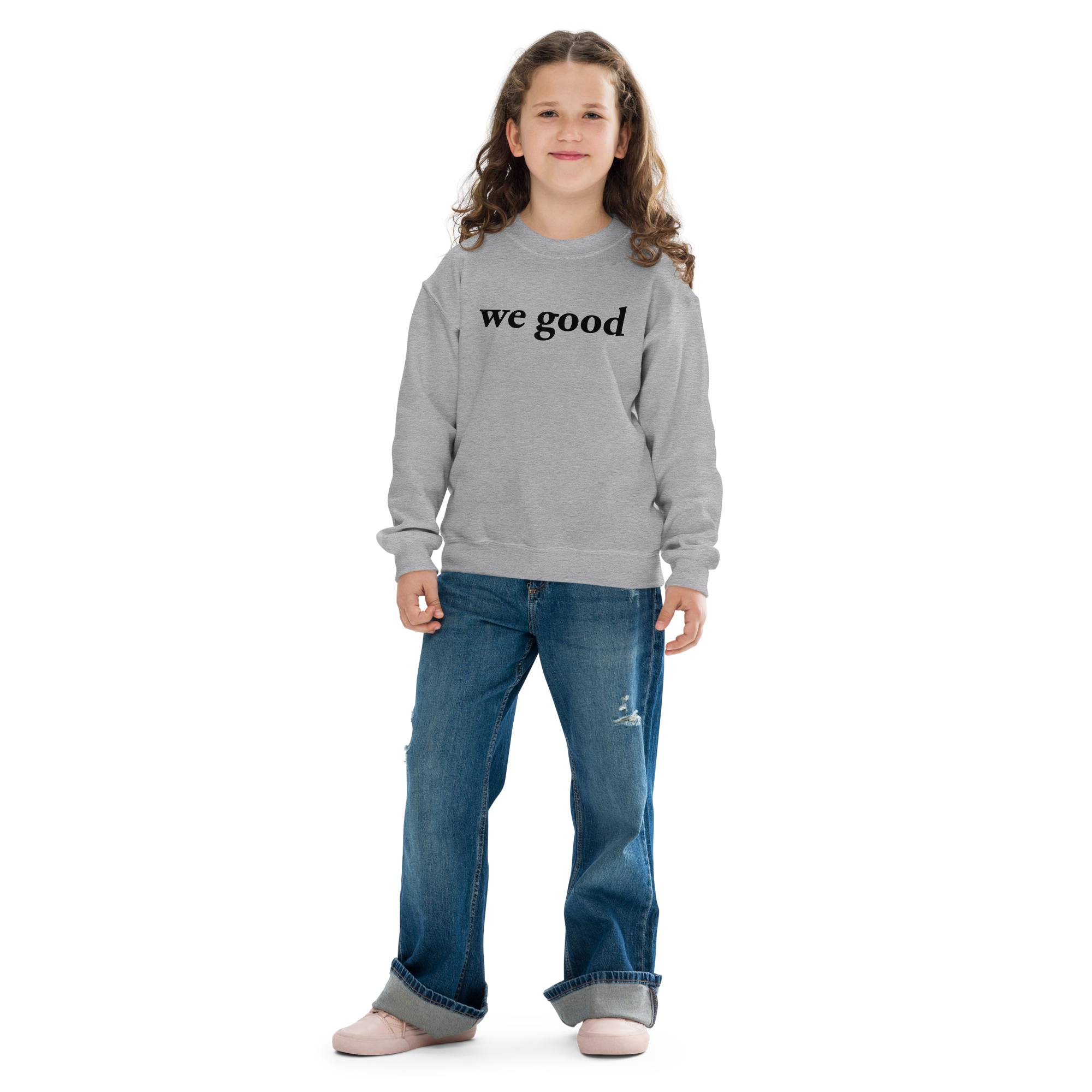 kids we good sweatshirt (grey)