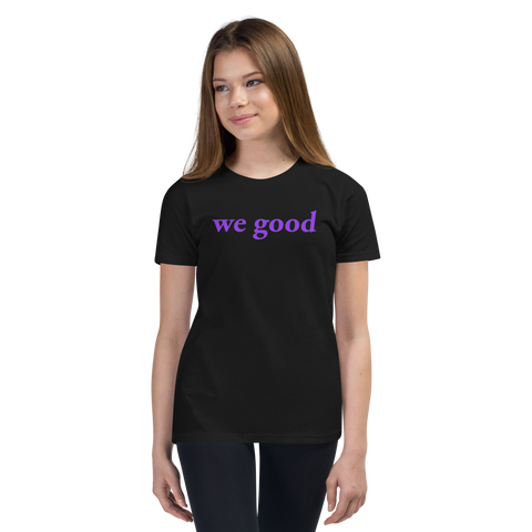 kids violet we good tee