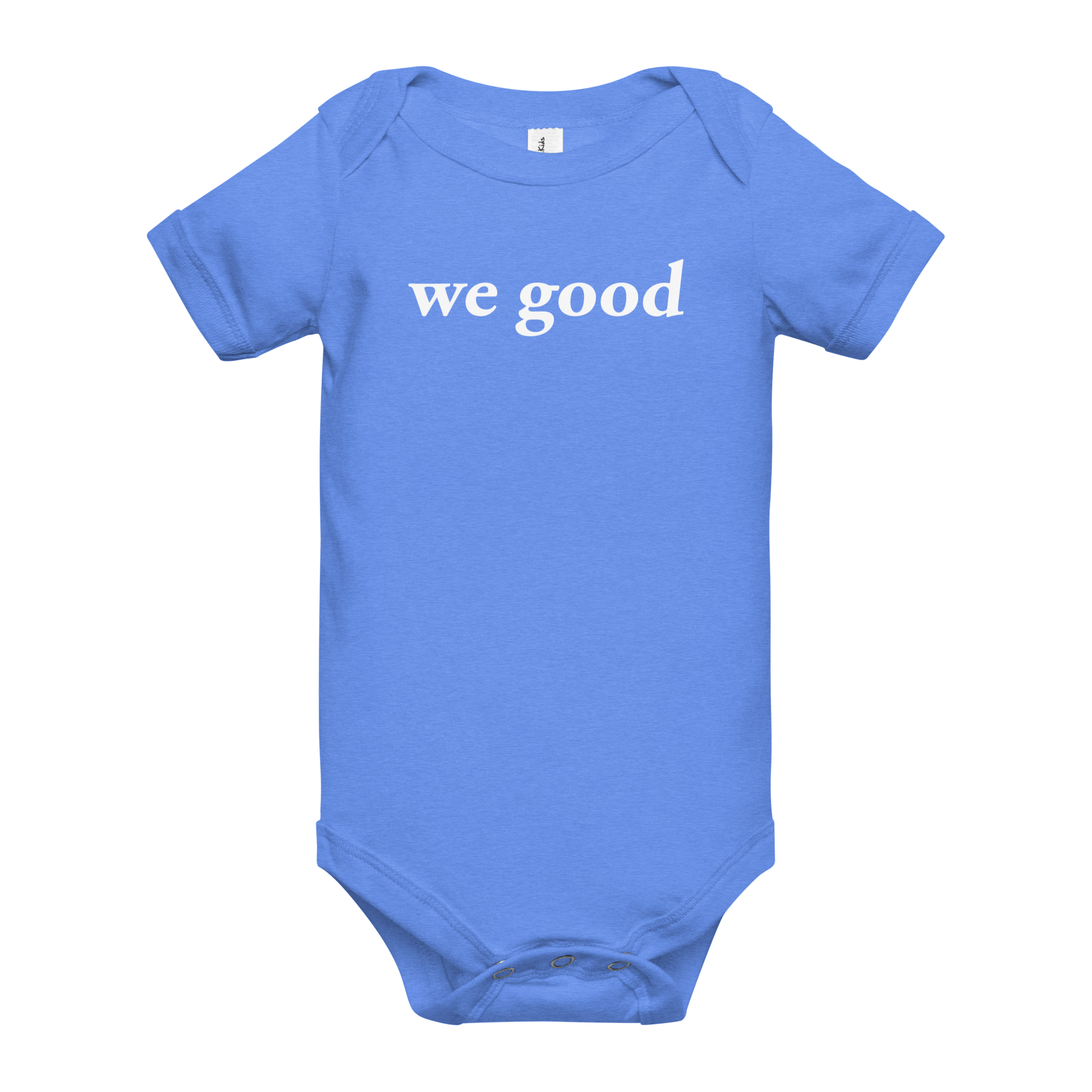 we good babysuit (heather blue)