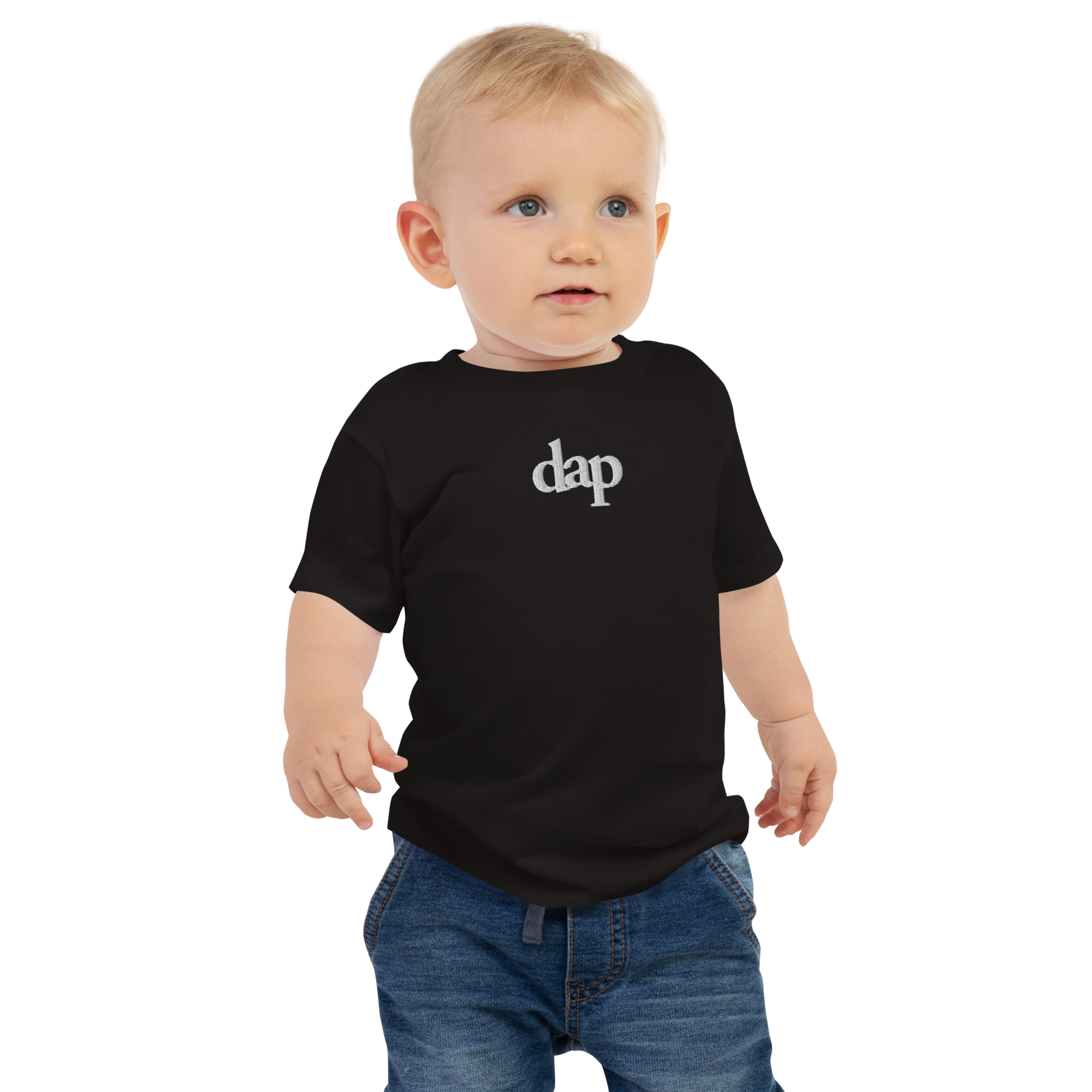 baby dap logo short sleeve tee (black + embroidery)