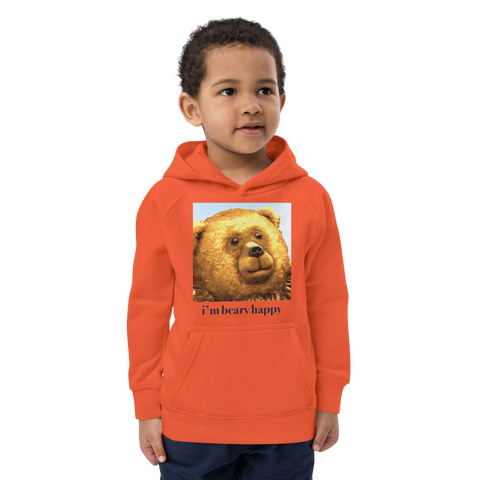 kids im beary happy hoodie (orange)