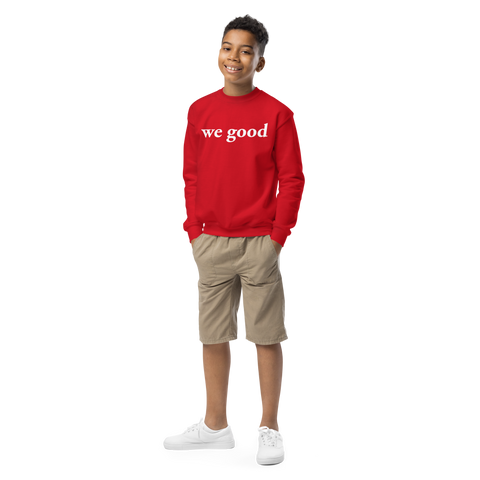 kids we good sweatshirt (red)